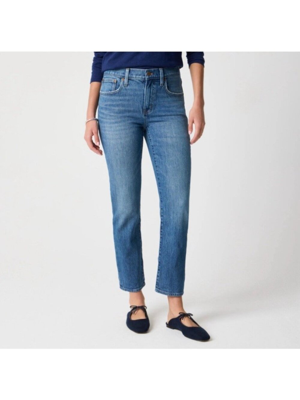 J. Crew Women's Slim Boyfriend Jean In All-Day Stretch Zip Fly Blue Size 28